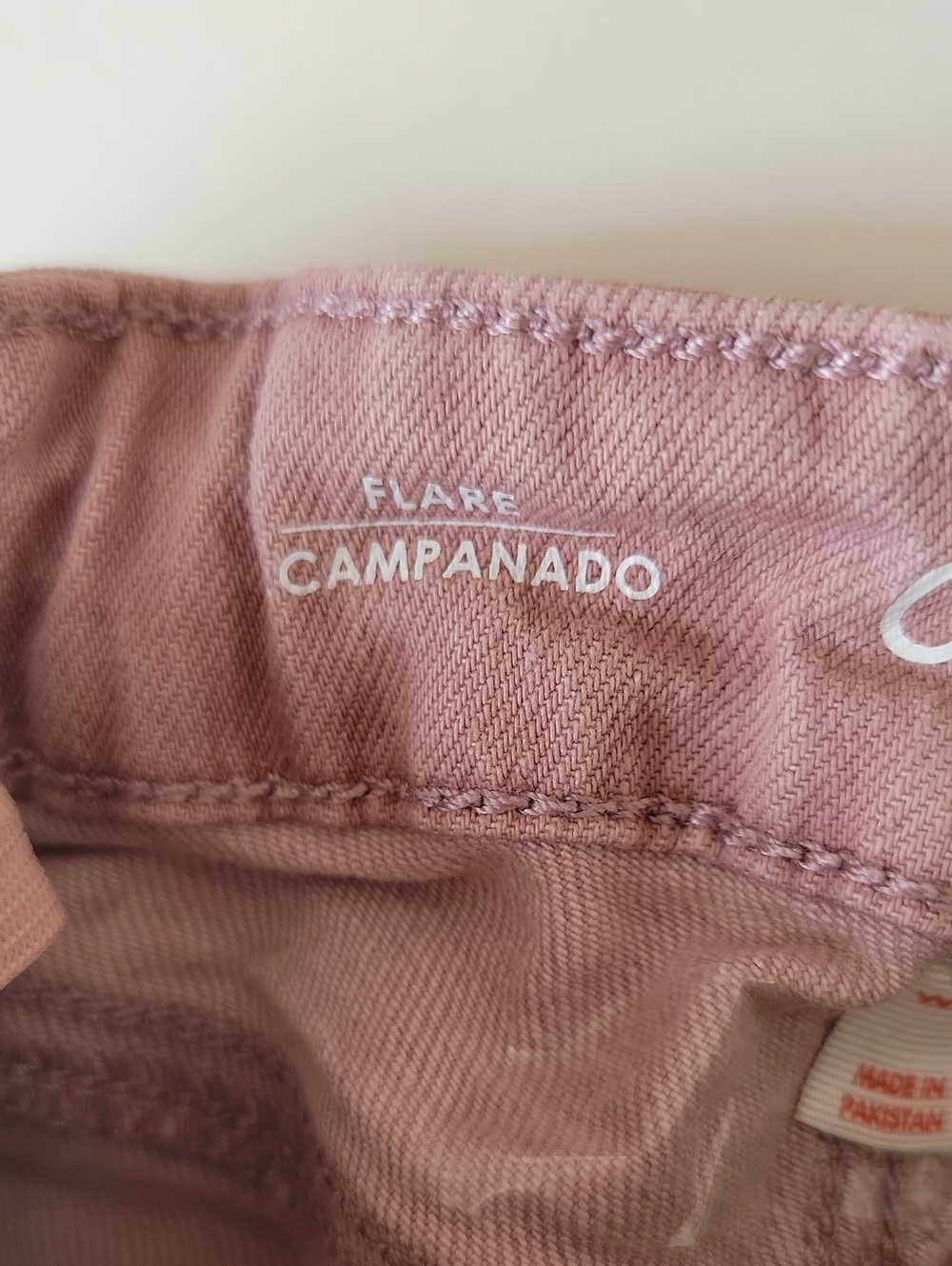 Cat & Jack Girls Denim Jeans Mauve Pink Snap Closure Flare Retro Style Size 8 - Picture 5 of 13